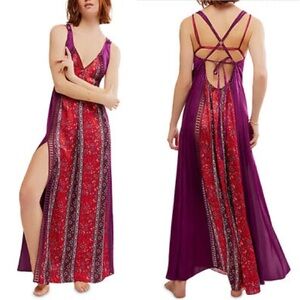 Free People Purple and Red Maxi Dress